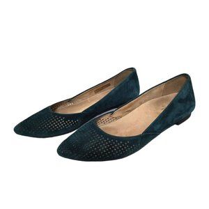 Vionic Emerald Green Posey Suede Pointed Toe Flats Sz 8.5